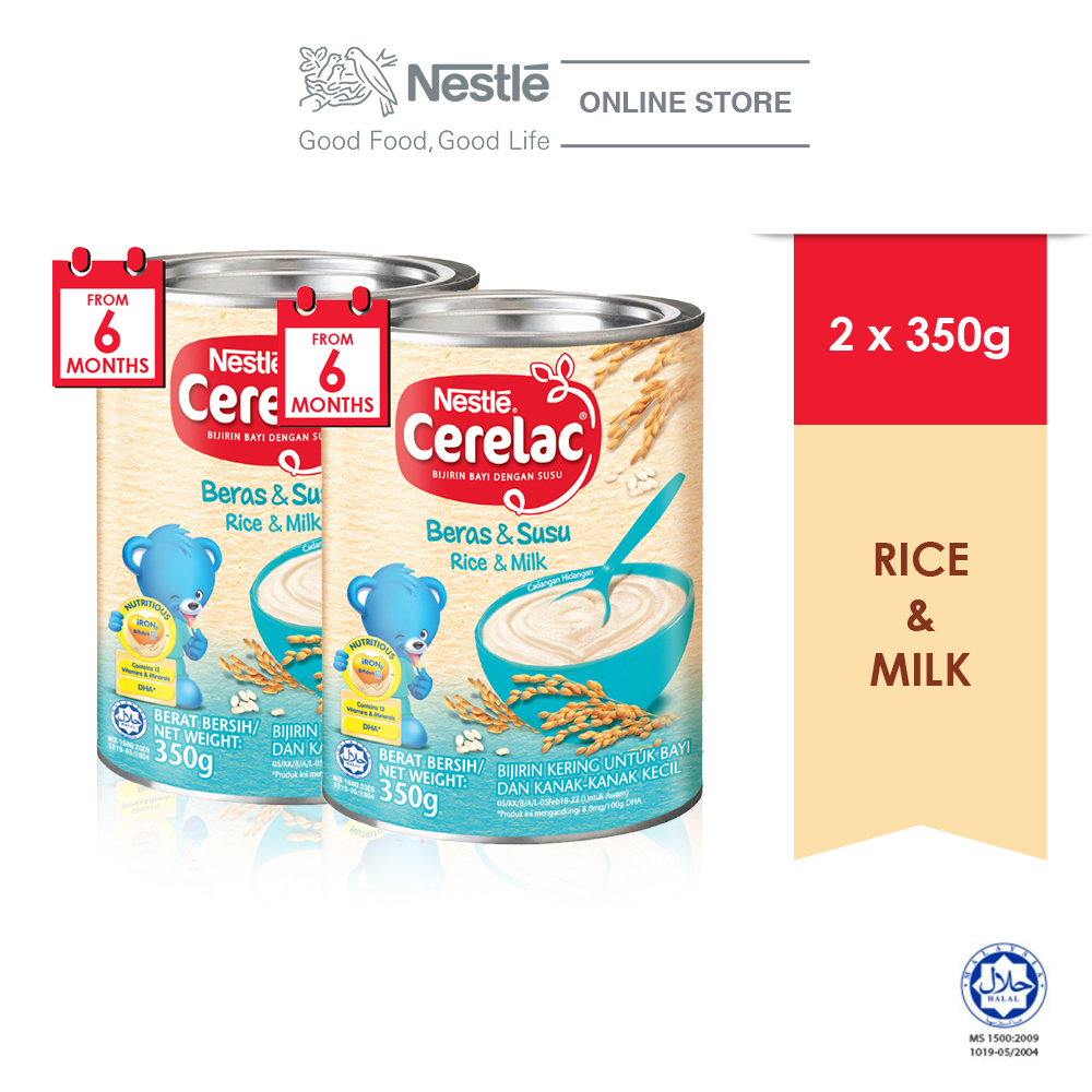 NESTLE CERELAC Rice Milk Infant Cereal Tin 350g x 2 tins