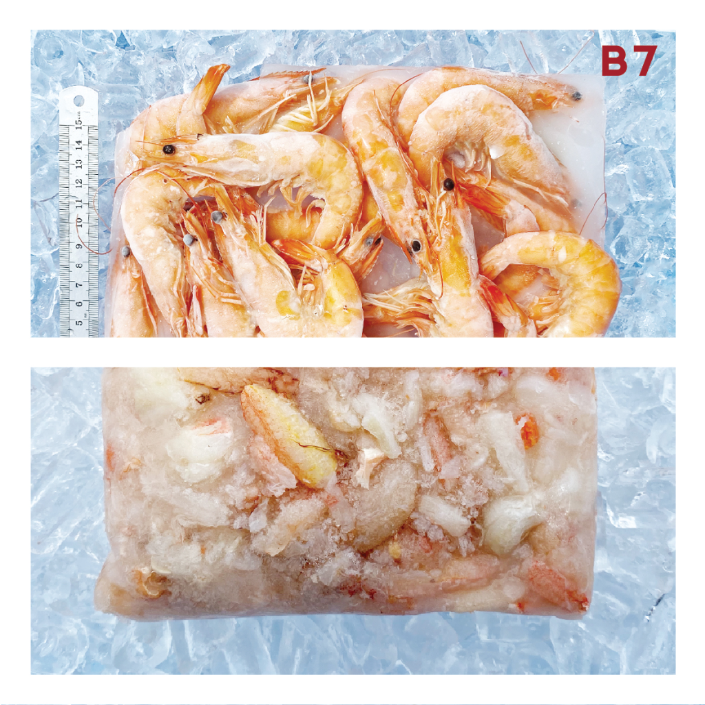 B7 CRAB MEAT 蟹肉 ±400g, 31/35 COOKED VANNAMEI SHRIMP 熟白虾 ±700g