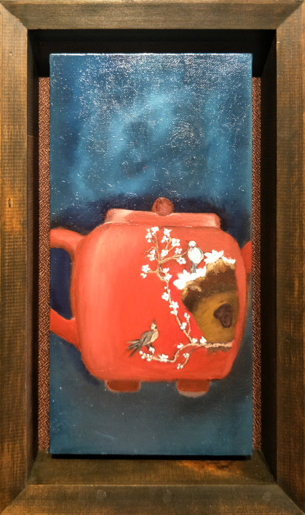 Zisha Pot Oil Painting By Yong Chien Wei 15.20 cm x 30.50 cm 紫砂壶油画 杨芊苇/绘 