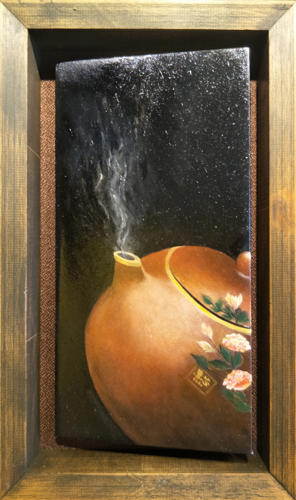 Zisha Pot Oil Painting By Tan Hui Ching 15.20 cm x 30.50 cm 紫砂壶油画 陈慧芯/绘 