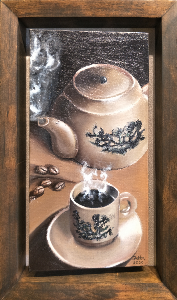 Kopitiam Oil Painting By Chen Sheldon 15.20 cm x 30.50 cm 茶餐室壶油画 陈世俊/绘