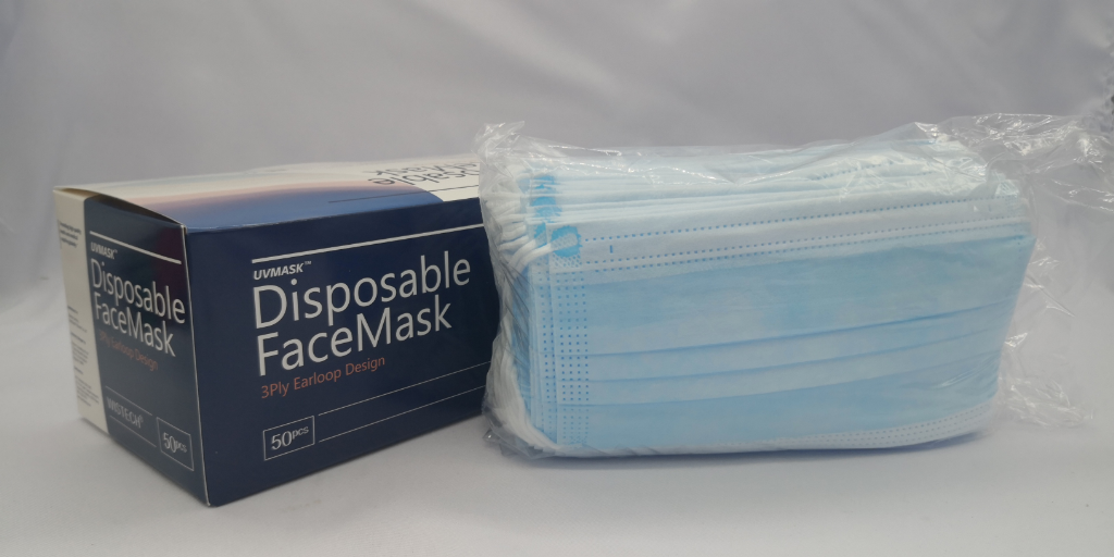 Disposable Face Mask 3 Ply 50pcs - Hypoallergenic (Ready Stock)