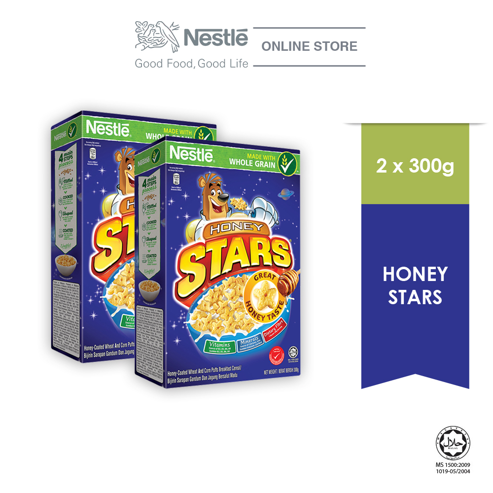 NESTLE  HONEY STARS Cereal Large Box (300g x 2 boxes)