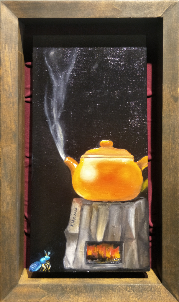 Zisha Pot Oil Painting By Chow Xiao Ying 15.20 cm x 30.50 cm 紫砂壶油画 周晓莹/绘 