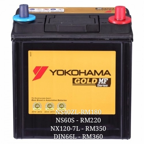 YOKOHAMA GOLD MF SERIES - car battery | NS40ZL | NS60S | NX120-7L | DIN66L