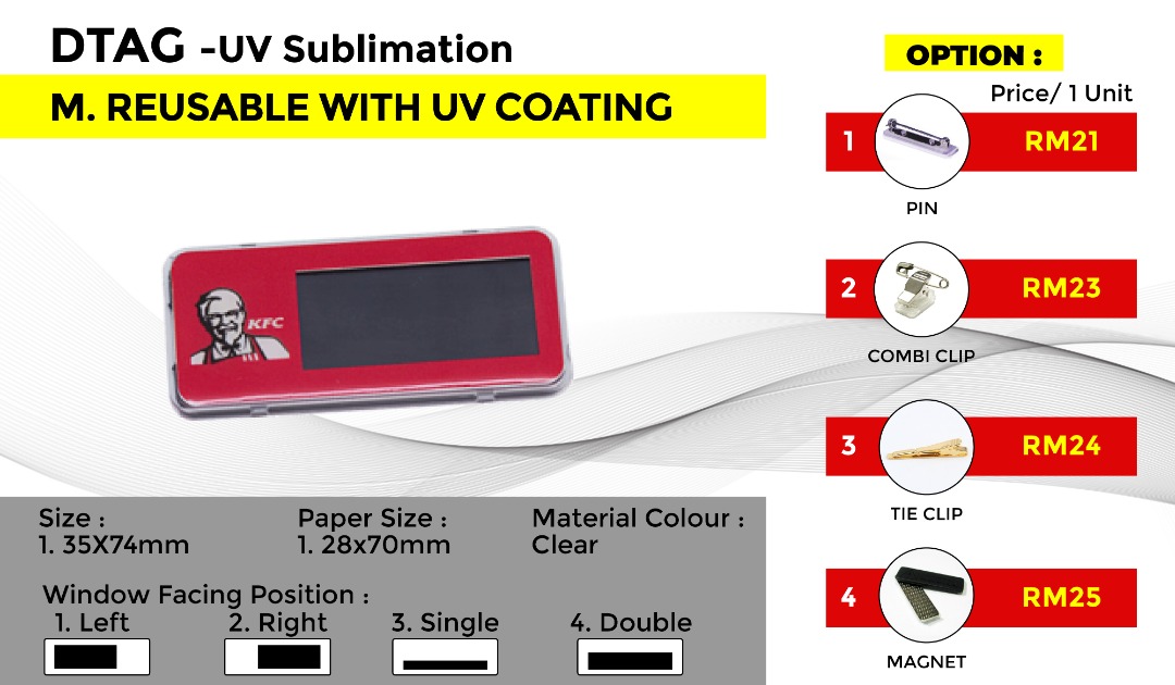 DTAG - UV Sublimation M.REUSABLE WITH UV COATING