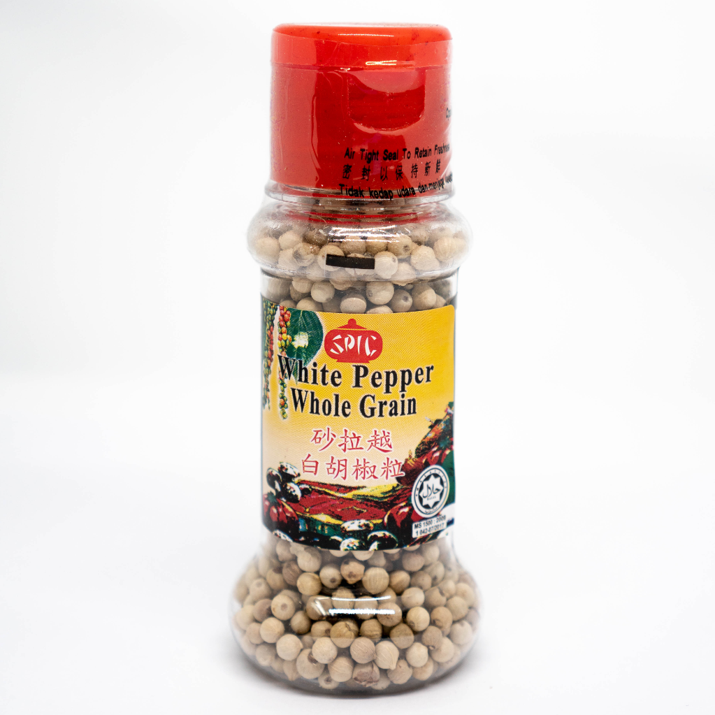 [Halal] SPIC Sarawak White Pepper Whole Grain 47gm 100% pure  Biji Lada Putih 47gm 100% tulen