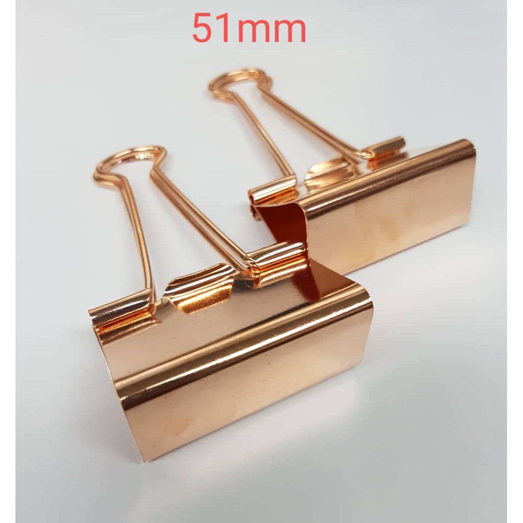 Metal binder clips ROSE GOLD TAIL CLIP 51MM - (2PCS/PACK)