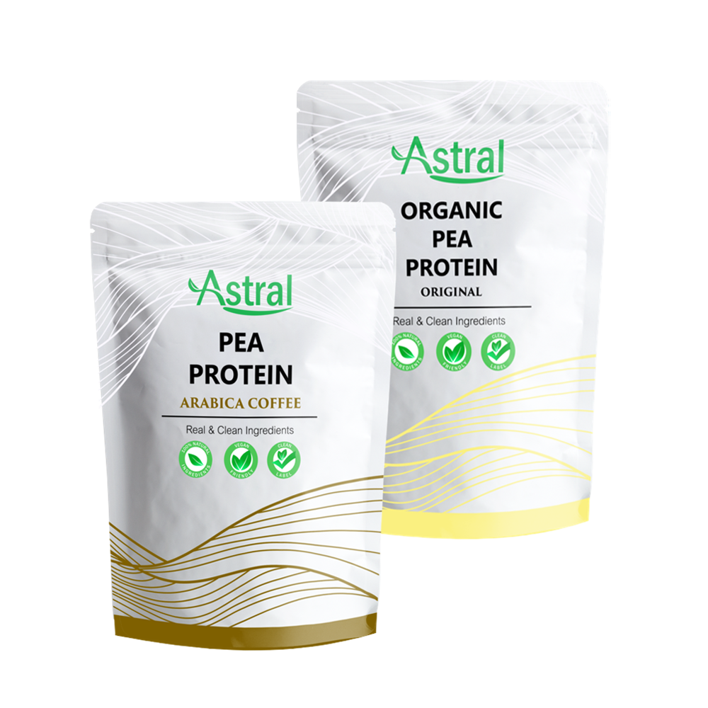 Organic Pea Protein (Original) + Arabica Coffee Pea Protein (500g per pack)