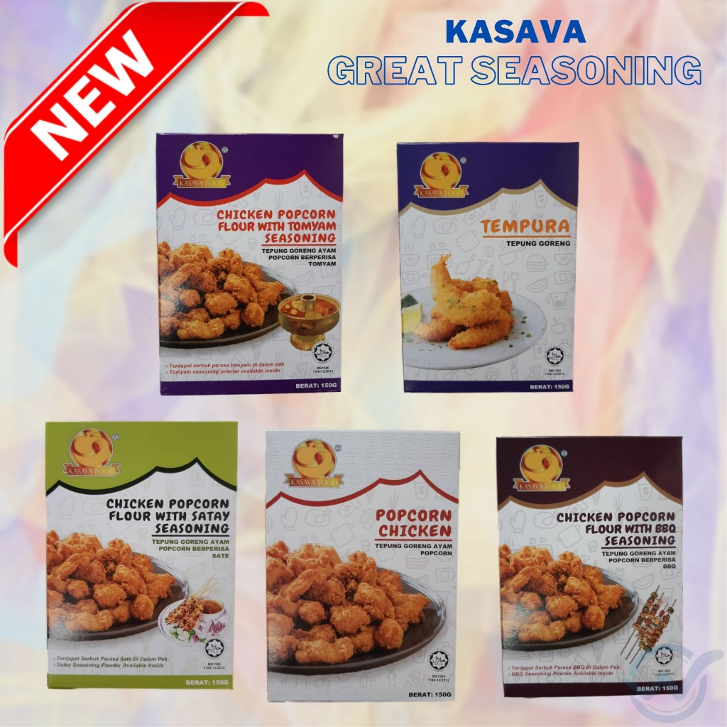 Fried Chicken Powder BBQ, SATAY, TOMYAM, Tempura and Popcorn Chicken Tepung Goreng [Kasava Food Halal]