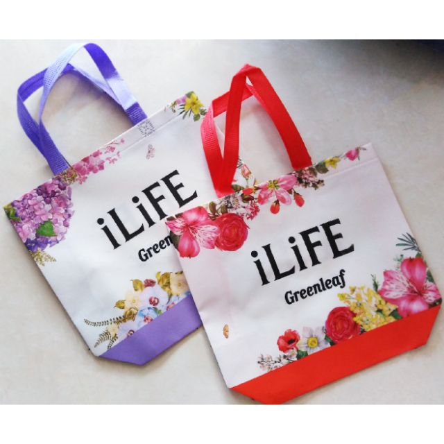 iLife GreenLeaf Limited Edition Flower Eco Bag Red/Purple 绿叶爱生活 限量版精美花朵环保袋 红色/紫色