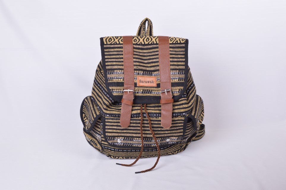 Traditional Borneo Weaved Handmade Backpack (Tradi Stripes)