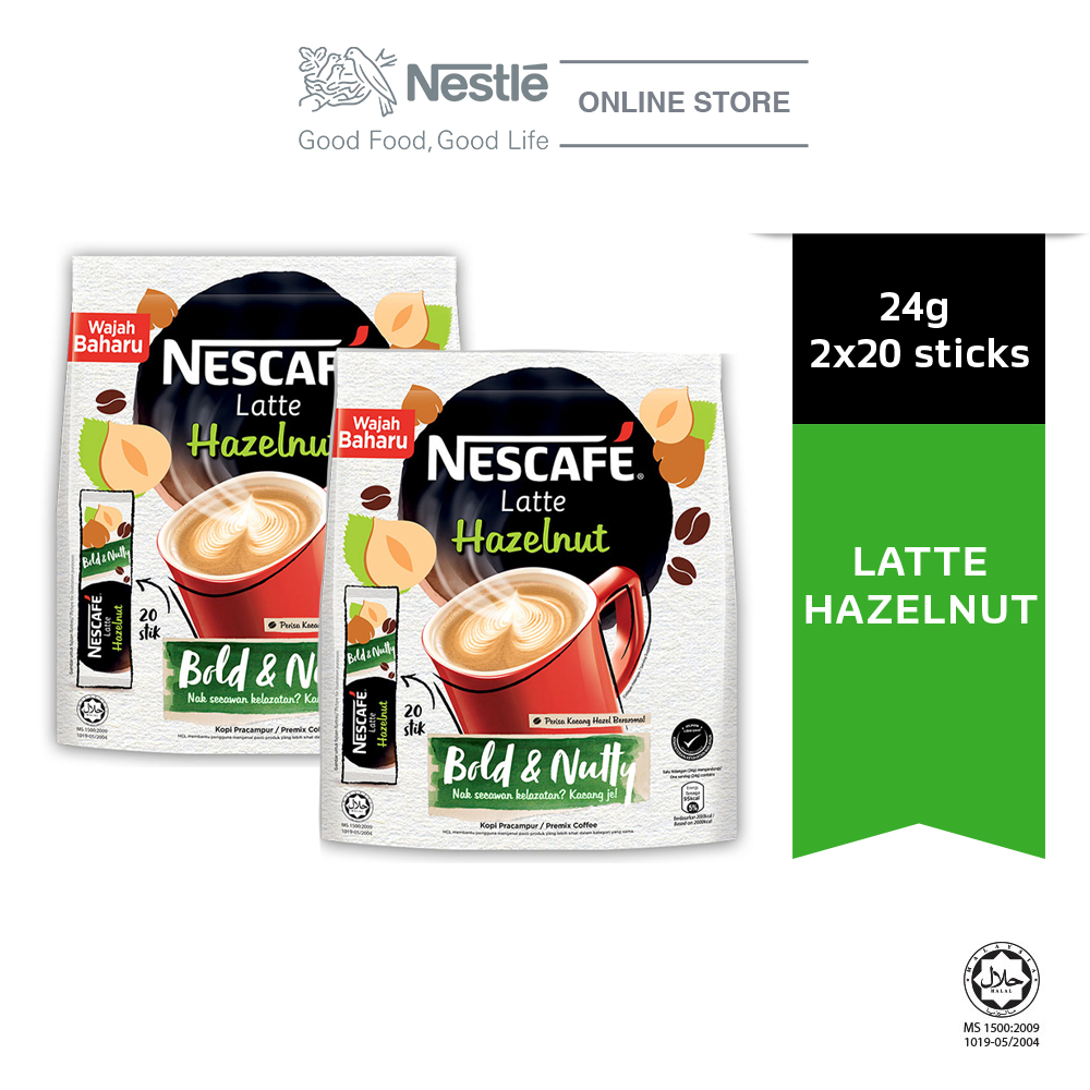NESCAFE Latte Hazelnut 20 Sticks 24g x2 packs