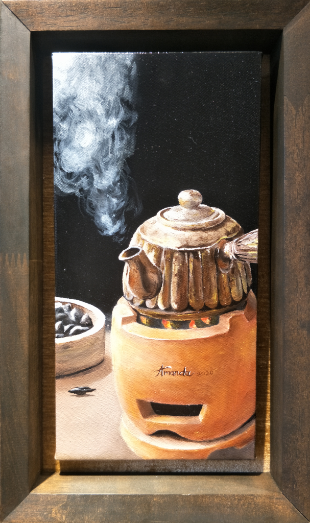 Teochew Pottery Pot Oil Painting By Amanda Ng 15.20 cm x 30.50 cm 潮州陶壶油画 黄薇璇/绘 