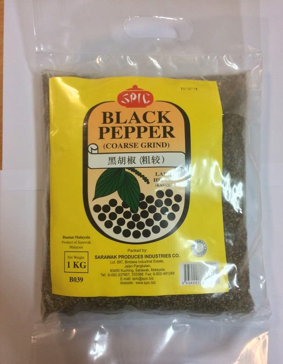 Halal] SPIC Sarawak Halal] SPIC Sarawak Black Pepper Coarse Grind 1kg 100% Pure  Serbuk Kasar Lada Hitam 1kg 100% Tulen 1kg 100% Pure  Serbuk Kasar Lada Hitam 1kg 100% Tulen