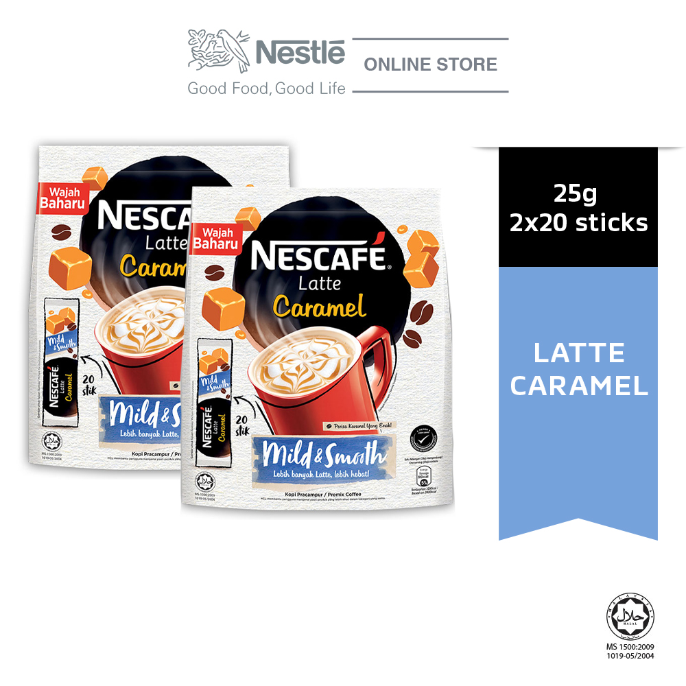 NESCAFE Latte Caramel 20 Sticks 25g x2 packs
