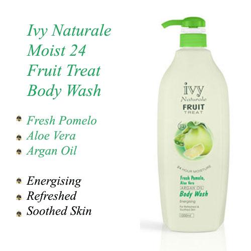Ivy Naturale Moist 24 Fruit Treat Energising Body Wash With Fresh Pomelo, Aloe Vera & Argan Oil  (1000ml)