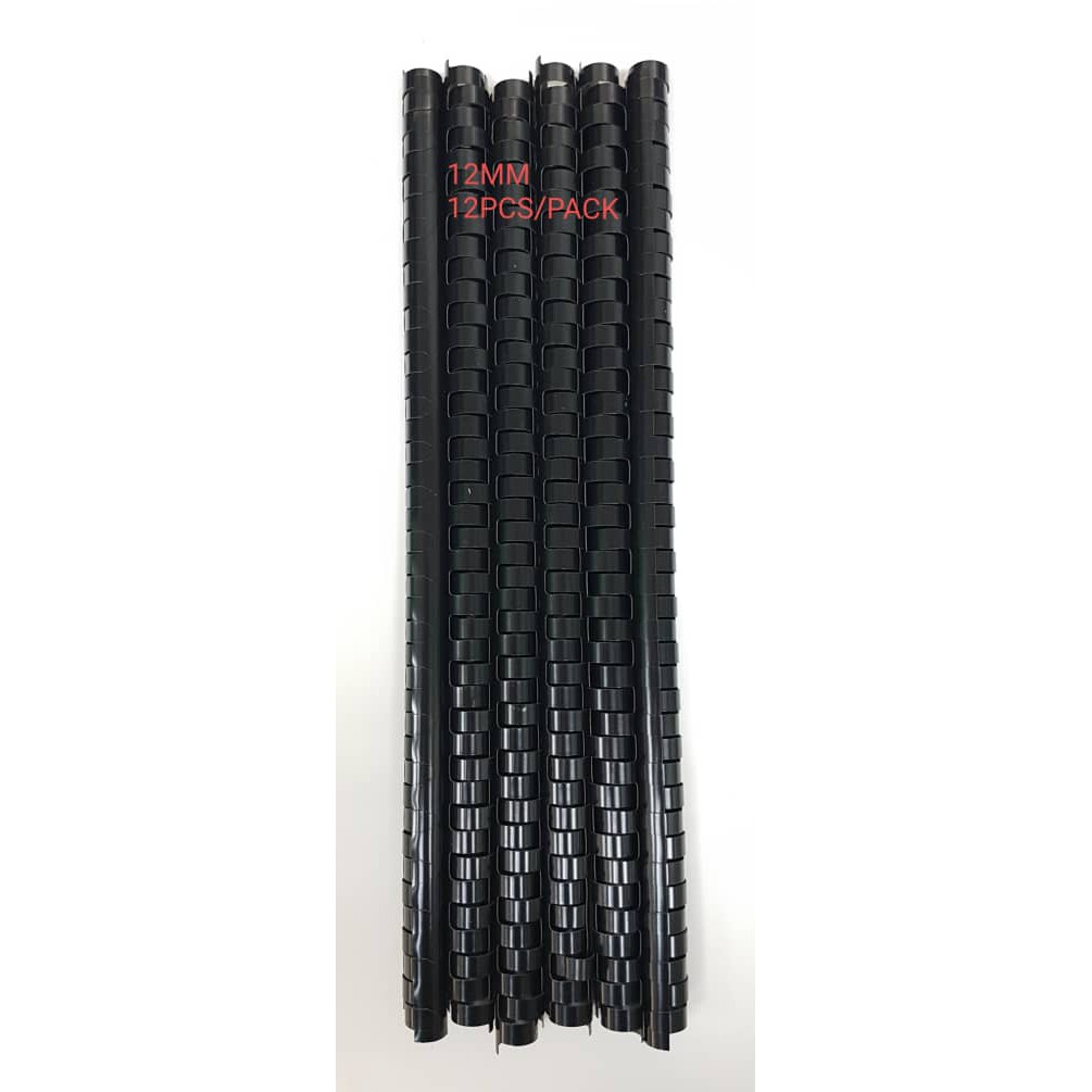Black Binding Comb 12mm - (12pcs/pack)
