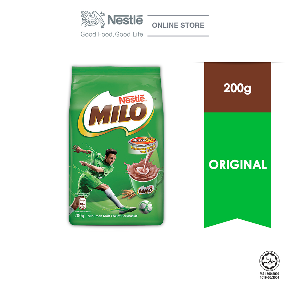 NESTLE MILO ACTIV-GO CHOCOLATE MALT POWDER Soft Pack 200g
