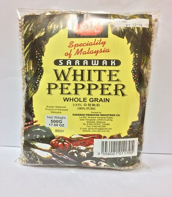 [Halal] SPIC Sarawak White Pepper Whole 500gm 100% Pure  BIji Lada Putih 500gm 100% Tulen