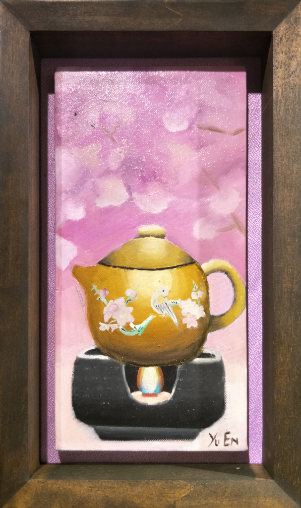 Zisha Pot Oil Painting By Khor Yu En 15.20 cm x 30.50 cm 紫砂壶油画 许瑜恩/绘 