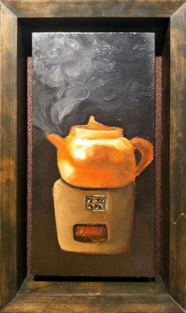 Zisha Pot Oil Painting By Lim Pei Yee 15.20 cm x 30.50 cm 紫砂壶油画 林佩仪/绘 
