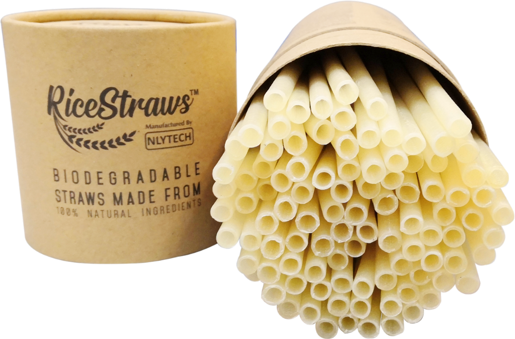 RiceStraws 100% Biodegradable Drinking Straws - 8.0mm Natural Translucent Color 75pieces