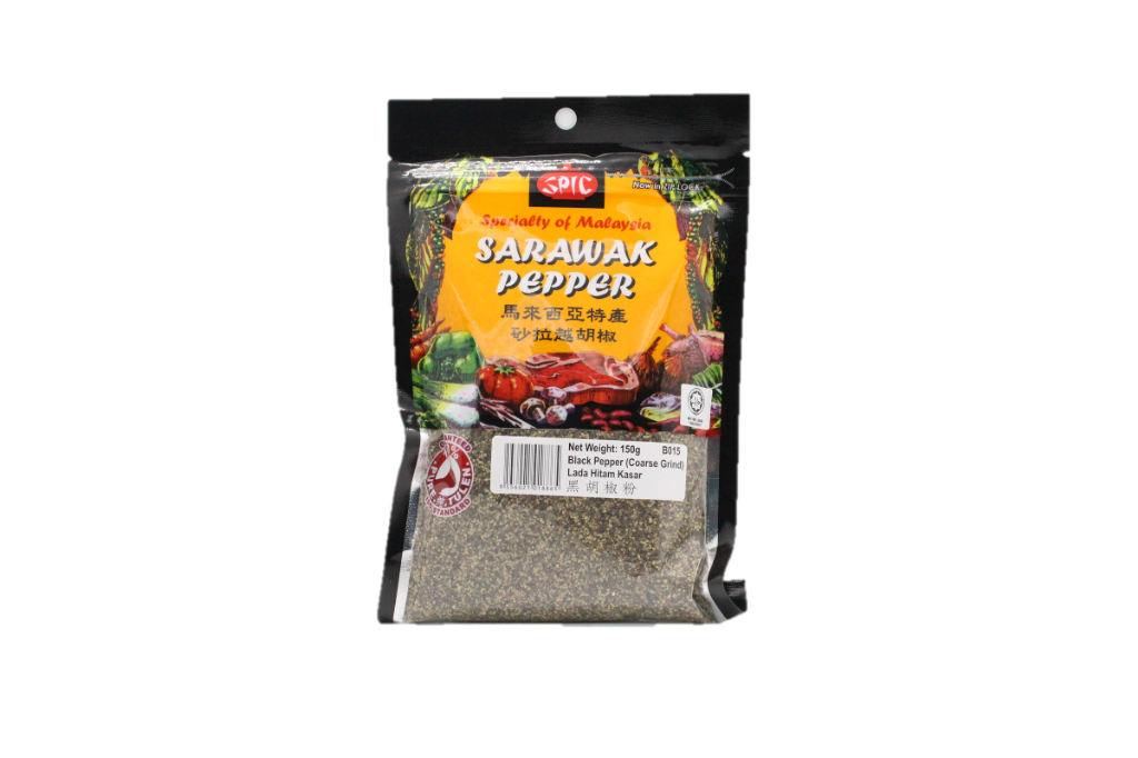 [Halal] SPIC Sarawak Black Pepper Coarse Grind 150gm 100% Pure  Serbuk Kasar Lada Hitam 150gm 100% tulen