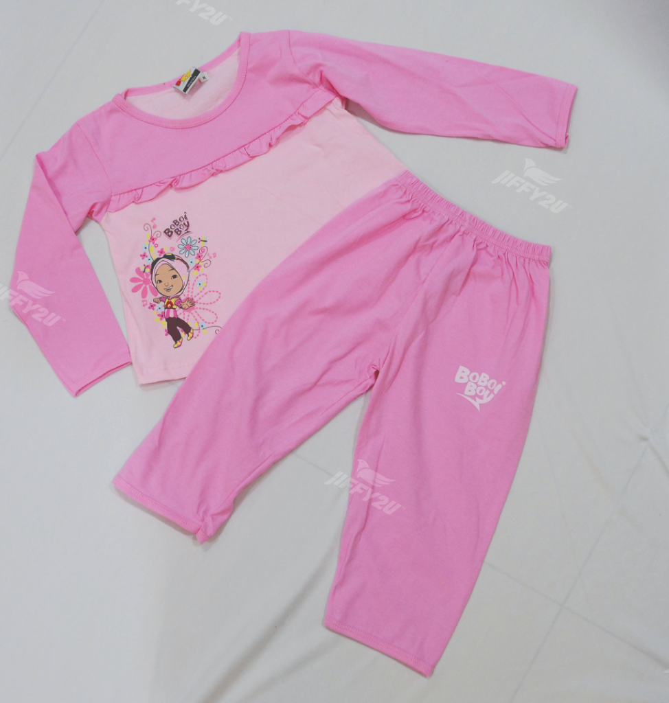 Original BoBoiBoy YaYa Character Girl Pyjamas 100%Cotton (BGJ 108)