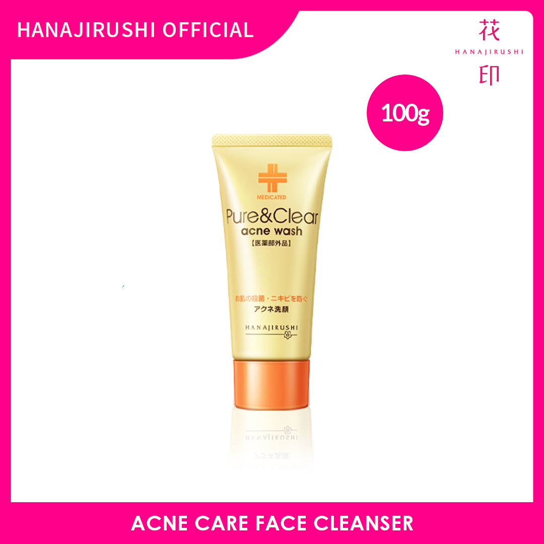 Hanajirushi Acne Care Face Cleanser - Pure & Clear Acne Wash 100g