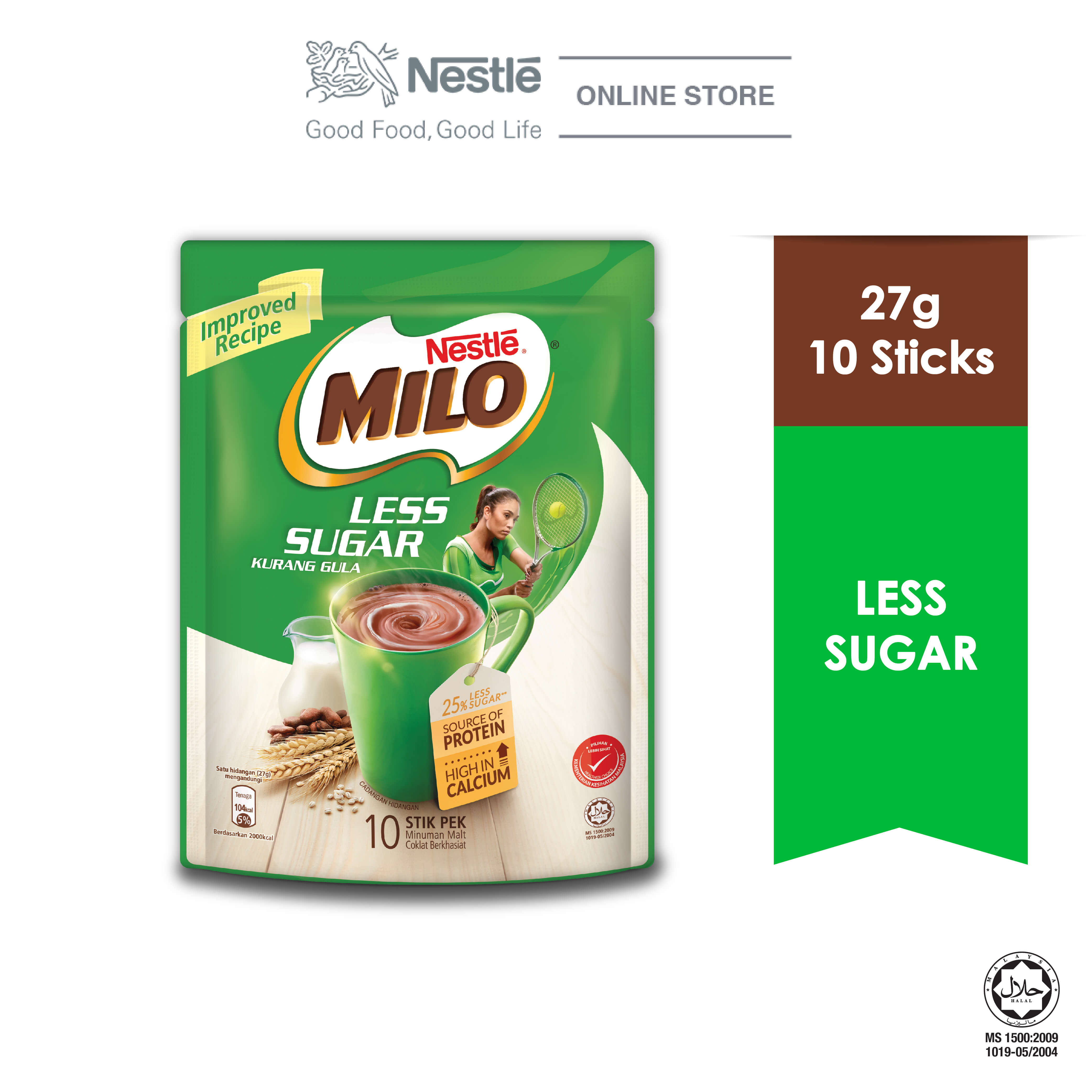 MILO ACTIV-GO Less Sugar 10 Sticks x 26g