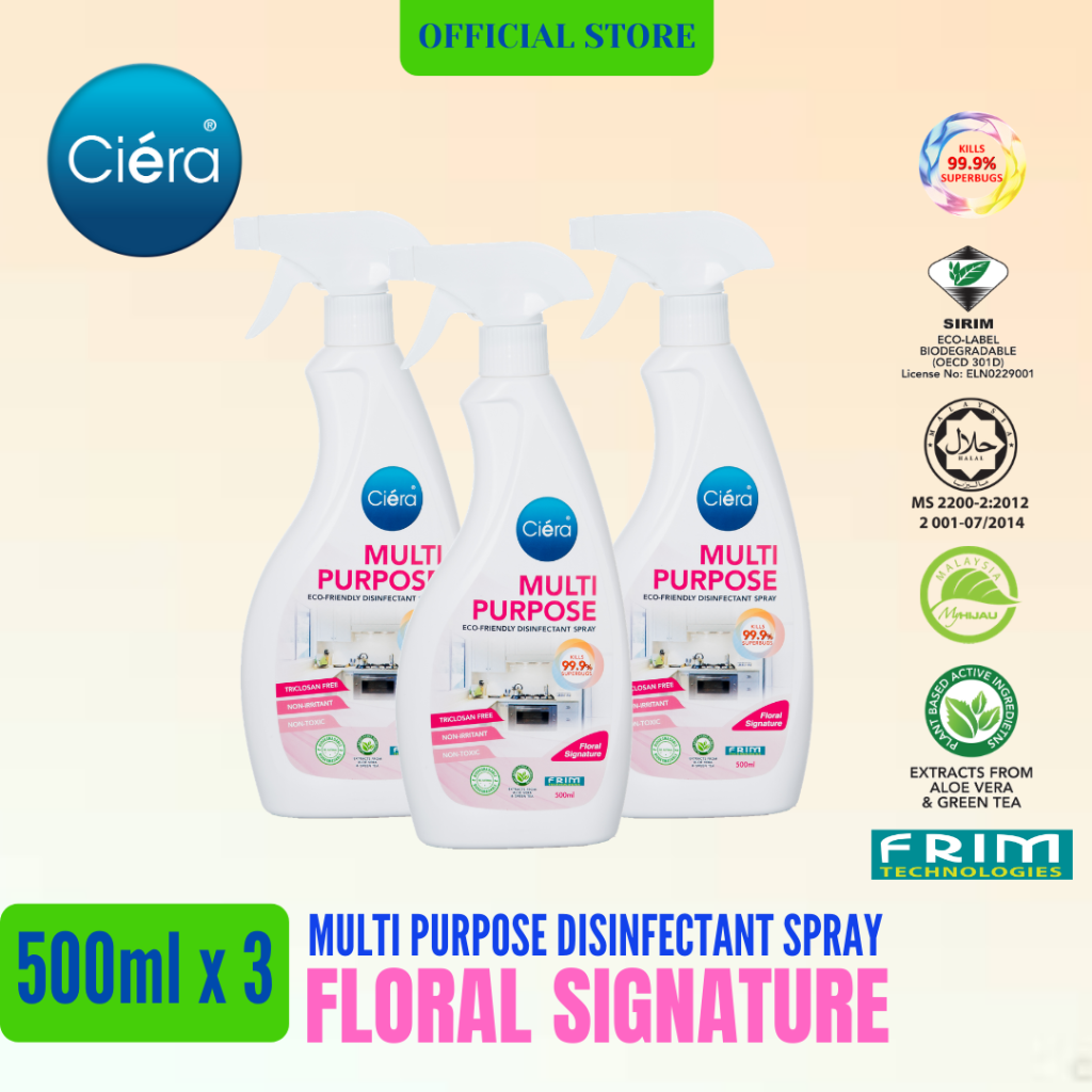 Bundle Deal: Ciéra Eco Friendly Multi-Purpose Disinfectant Spray - 3pcs