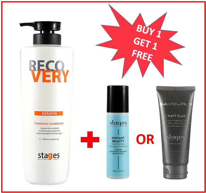 [BUY1 FREE 1] Stages Recovery Keratin Treatment Conditioner (1000ml)