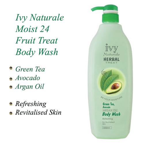 Ivy Naturale Moist 24 Herbal Treat Refreshing Body Wash With Green Tea, Avocado & Argan Oil (1000ml)