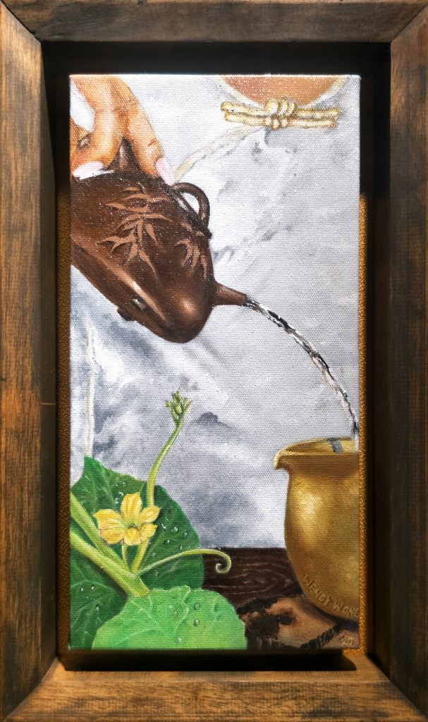 Zisha Pot Oil Painting By Wendy Wong 15.20 cm x 30.50 cm 紫砂壶油画 黄聪盈/绘