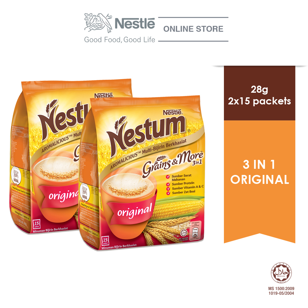 NESTLE NESTUM Grains & More 3in1 Original 15 Packets 28g x2 packs