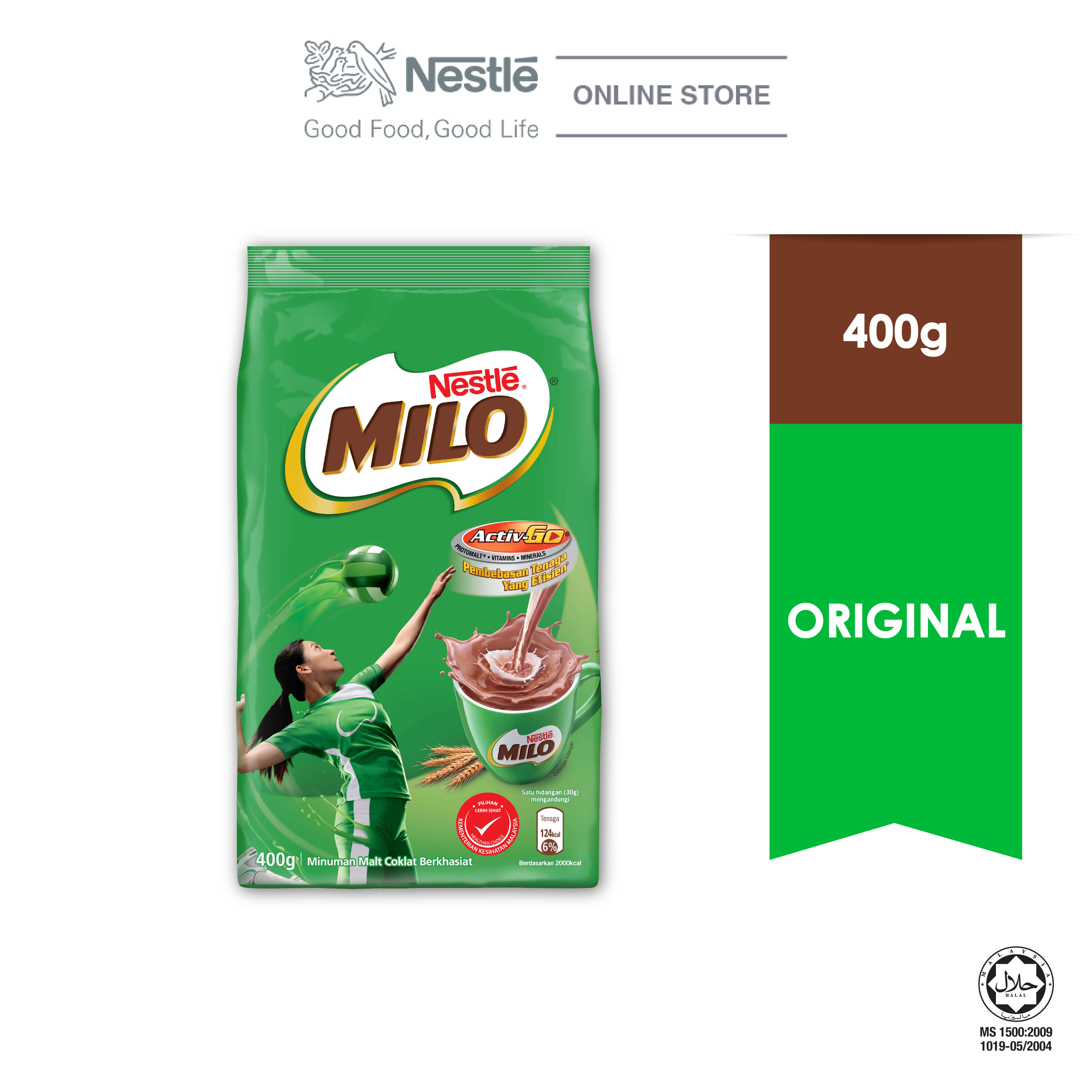NESTLE MILO ACTIV-GO CHOCOLATE MALT POWDER Soft Pack 400g