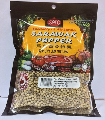 [Halal] SPIC Sarawak White Pepper Whole 300gm 100% Pure  Biji Lada Putih 300gm 100% tulen