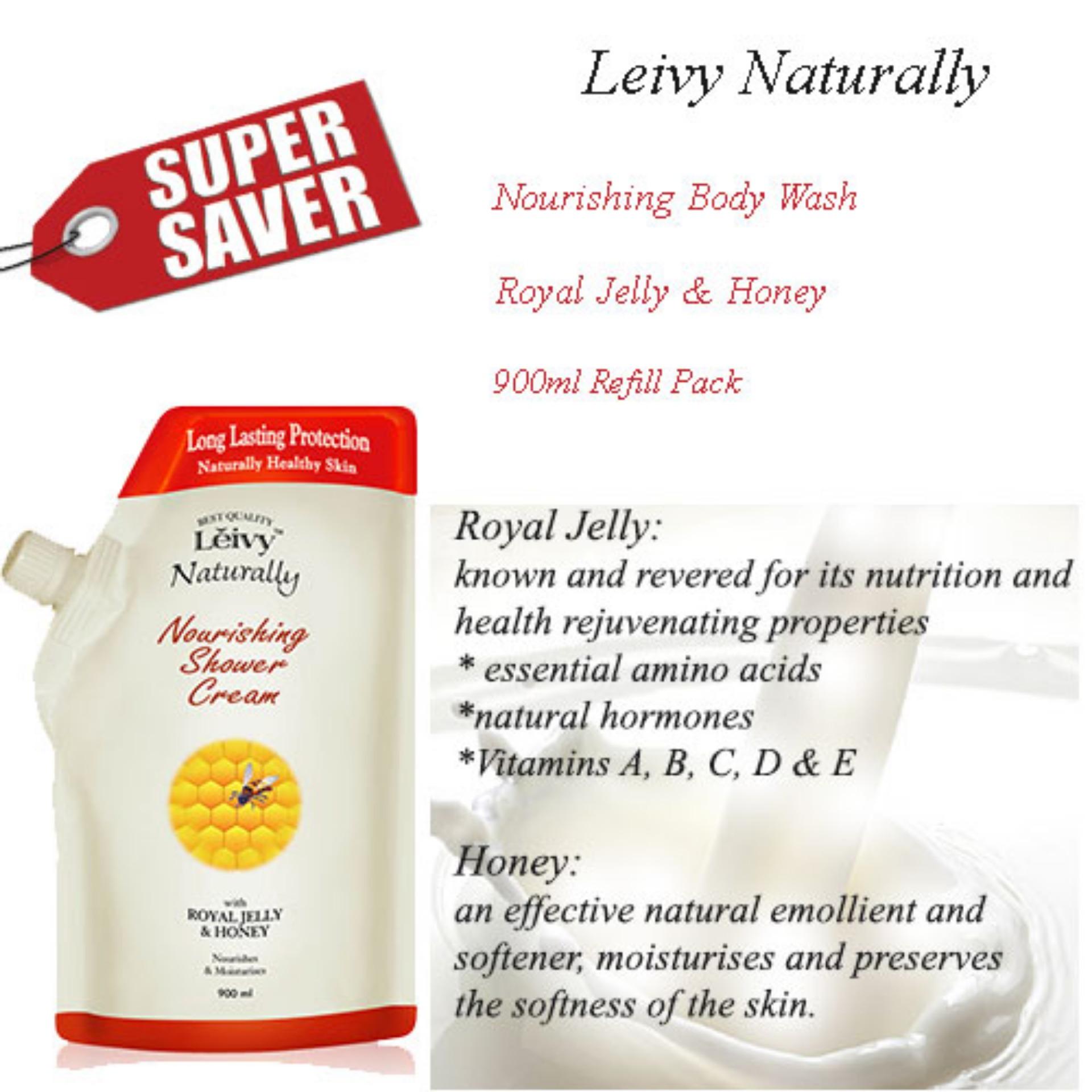 Leivy Naturally Shower Cream - Royal Jelly & Honey (Refill) (900ml)