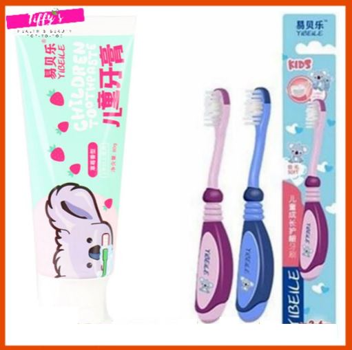 Yibeile Set Children Toothpaste + Japan Toothbrush 2-6 years old 易贝乐牙膏+日本式牙刷