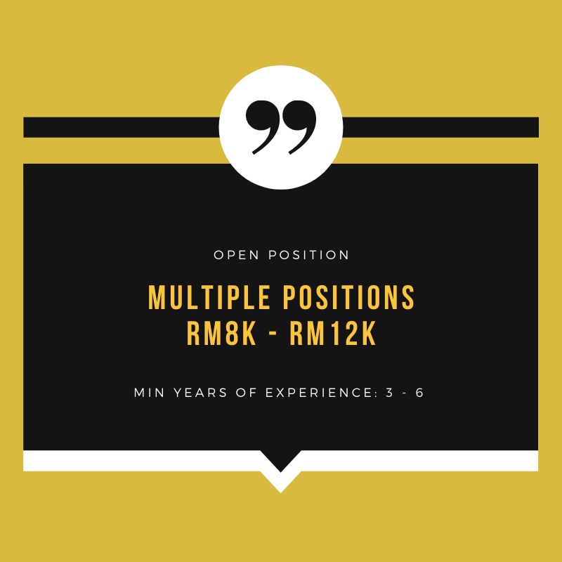 RM8K - RM12K Job Vacancies 