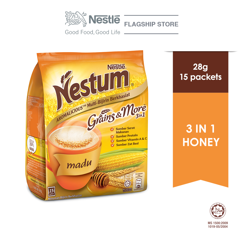 NESTLE NESTUM Grains & More 3in1 Honey 15 Packets 28g
