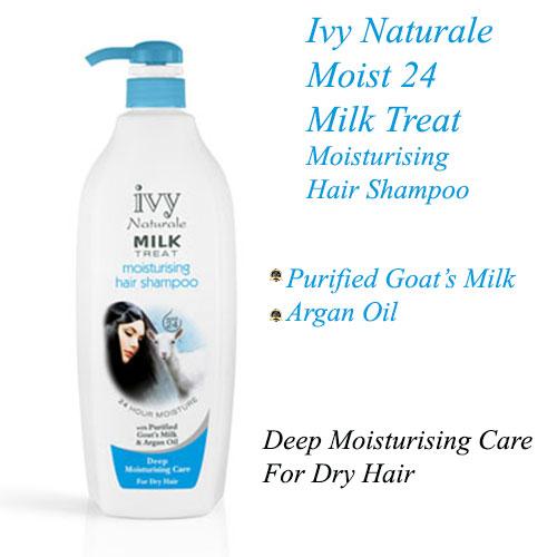 Ivy Naturale Moist 24 Milk Treat Moisturising Hair Shampoo With Purified Goat’s Milk & Argan Oil  (1000ml)