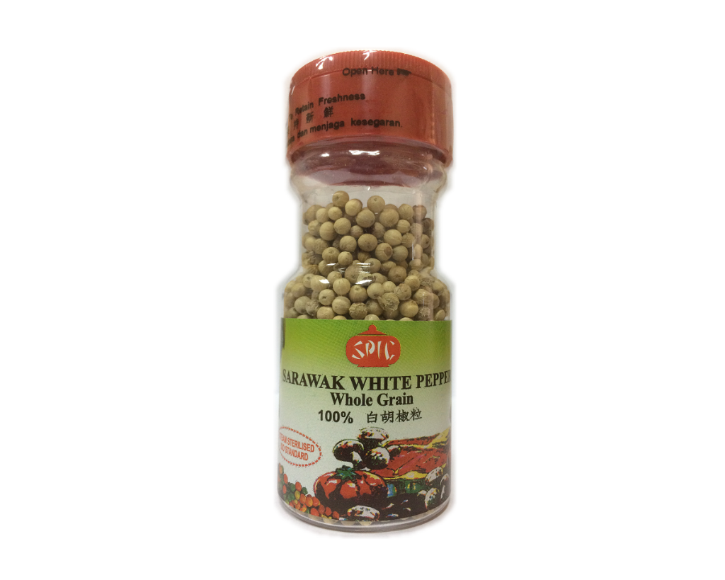 [Halal] SPIC Sarawak White Pepper Whole 60gm 100% Pure  Biji Lada Putih 50gm 100% Tulen