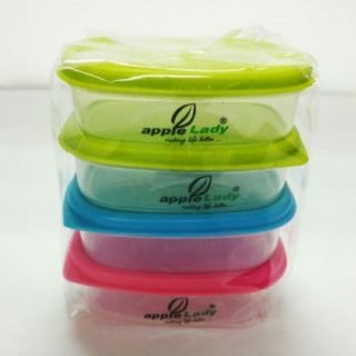 Apple Lady Containers 4 in 1 Round & Rectangle