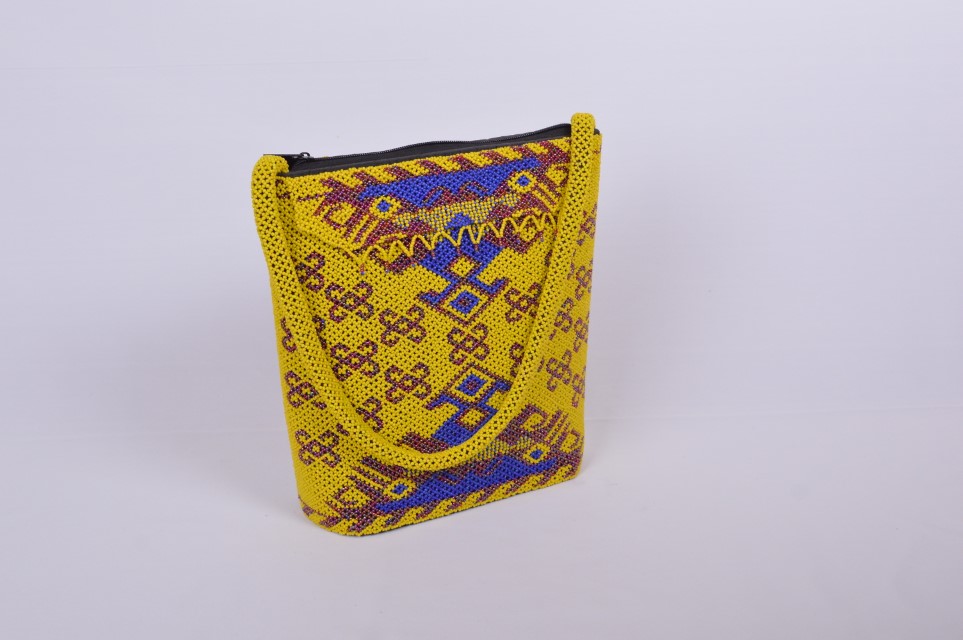 Traditional Handmade Manik Borneo Handbag (Yellow)