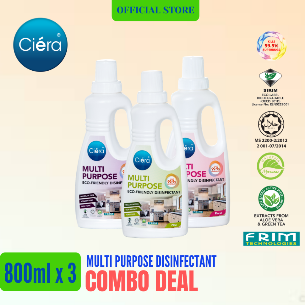 Bundle Deal: Ciéra Eco Friendly Multi-Purpose Disinfectant (Concentrated) - 3 pcs