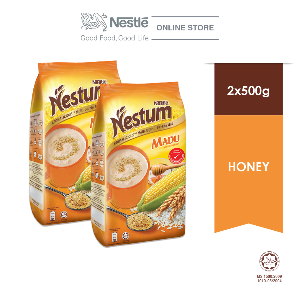 NESTLE NESTUM All Family Cereal Honey Softpack (500g x 2 packs)