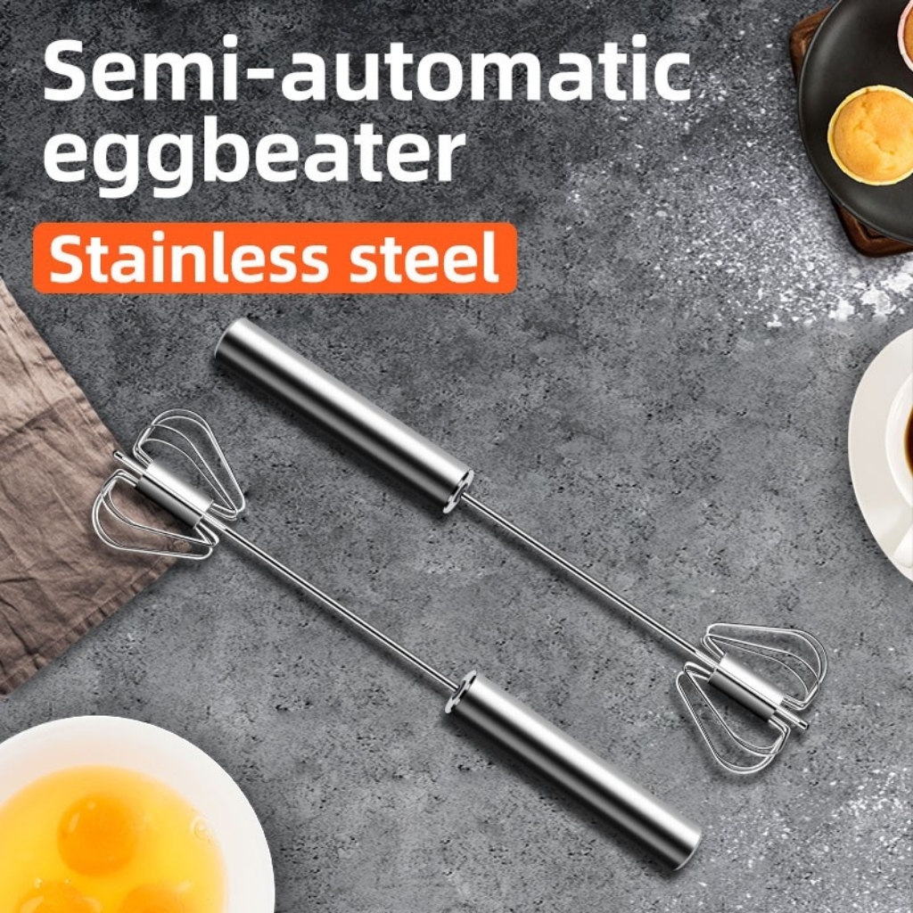 Stainless Steel Semi automatic Plastic Egg Beater Rotary Mixer Handle Manual