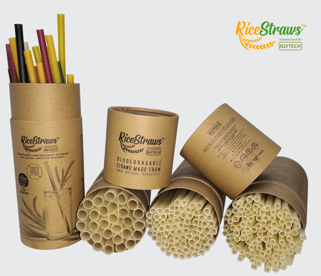 RiceStraws 100% Biodegradable Drinking Straws - 8.0mm Mixed Colors 75pieces